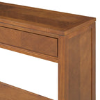 55 Rustic Console Table with Drawers and Open Shelf for Living Room