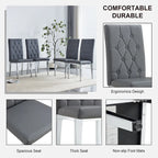 4 piece set of gray armless dining chairs brings a touch of elegance and mystery to the dining area with its deep gray tone