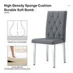 4 piece set of gray armless dining chairs brings a touch of elegance and mystery to the dining area with its deep gray tone