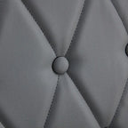 4 piece set of gray armless dining chairs brings a touch of elegance and mystery to the dining area with its deep gray tone