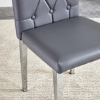 4 piece set of gray armless dining chairs brings a touch of elegance and mystery to the dining area with its deep gray tone