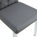 4 piece set of gray armless dining chairs brings a touch of elegance and mystery to the dining area with its deep gray tone