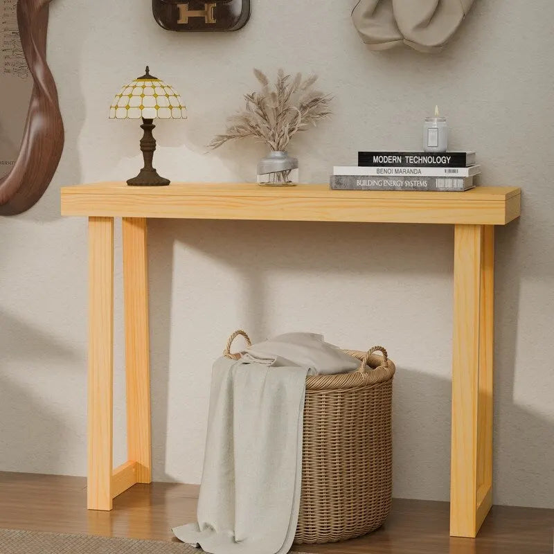 Modern Console Table Solid Wood for Entryway or Hallway Decor