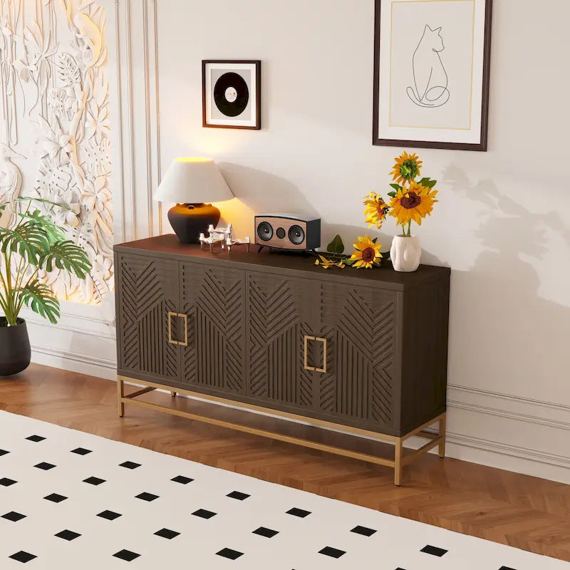 Sideboard Buffet Cabinet with Adjustable Shelves