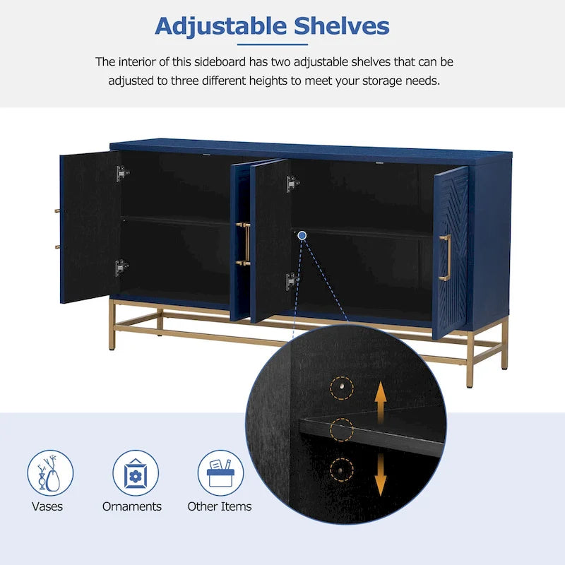 Sideboard Buffet Cabinet with Adjustable Shelves