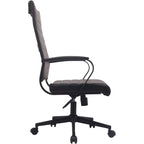 Modern High Back Office Chair Ribbed PU Leather Swivel Tilt Conference Room Computer Desk Cushion Seat Boss