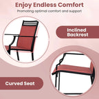 Costway Outdoor Counter Stools Set of 2 with Footrest & Armrests Metal - See Details