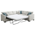 Ashlee Sleeper Sectional Sofa, Greige Chenille, 6 Pillows, 111 Inch
