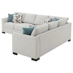 Ashlee Sleeper Sectional Sofa, Greige Chenille, 6 Pillows, 111 Inch
