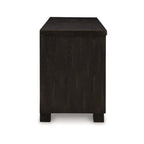 Galli Large TV Media Console, 2 Drawers, 4 Shelf, Black Wood, 80 Inch