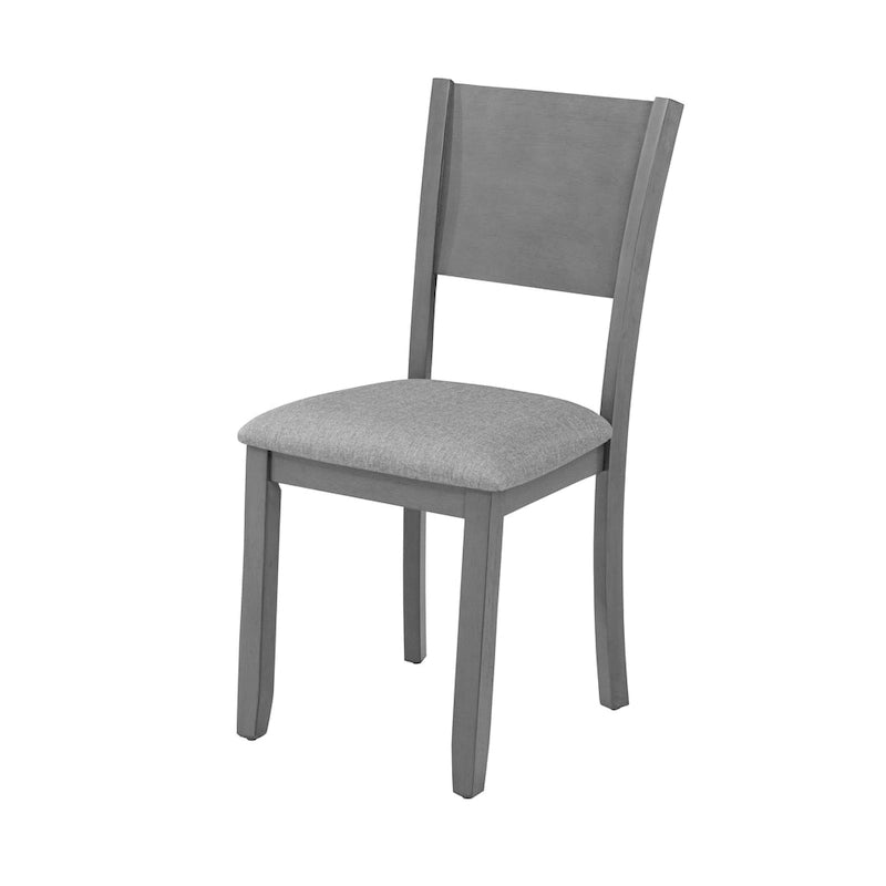 5 Pcs Kitchen Dining Table and Chair Set, Rectangular Wooden Dining Table with 4 Upholstered High Back Chairs and 1 Bench