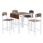 Counter Height Dining Table Set, 5-Piece Drop Leaf Dining Table Set with Drop Leaf Table and 4 High Dining Chairs