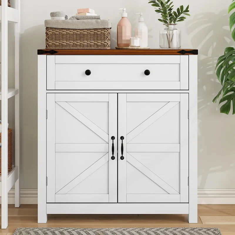 Coffee Bar Cabinet with Two Drawers, Kitchen Storage Cabinet with Adjustable Shelf, Buffet Cabinet with Two Doors