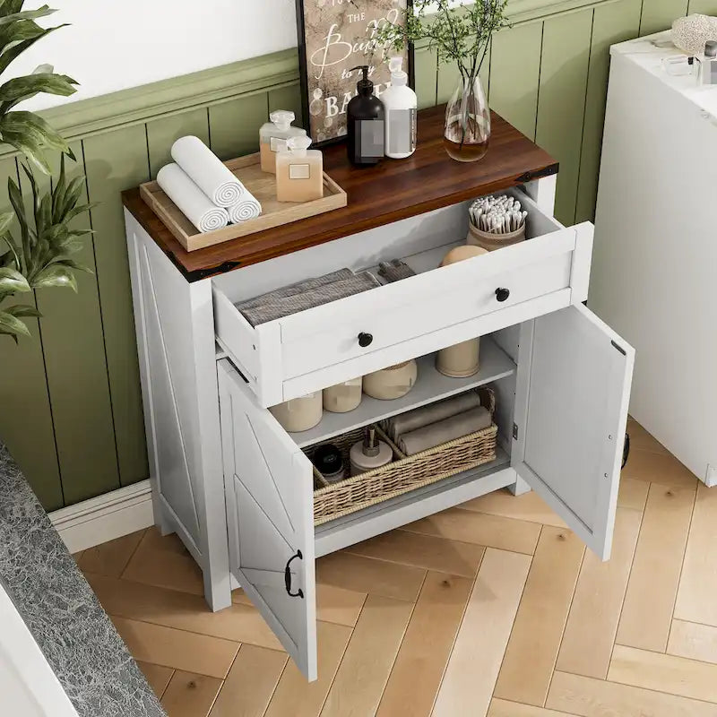 Coffee Bar Cabinet with Two Drawers, Kitchen Storage Cabinet with Adjustable Shelf, Buffet Cabinet with Two Doors