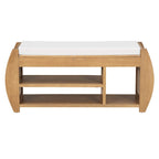 Shoe Storage Bench with Cushion and Curved Side