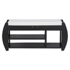 Shoe Storage Bench with Cushion and Curved Side