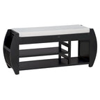Shoe Storage Bench with Cushion and Curved Side