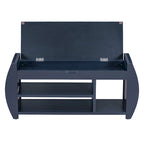 Shoe Storage Bench with Cushion and Curved Side