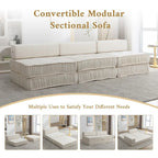 Convertible Sofa Bed,Modern Chenille Upholstered Sleeper Chair