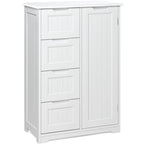 33 Kitchen Pantry Storage Cabinet , Freestanding Wooden Bathroom Storage Cabinet with 4 Drawers for Kitchen and Dining Room