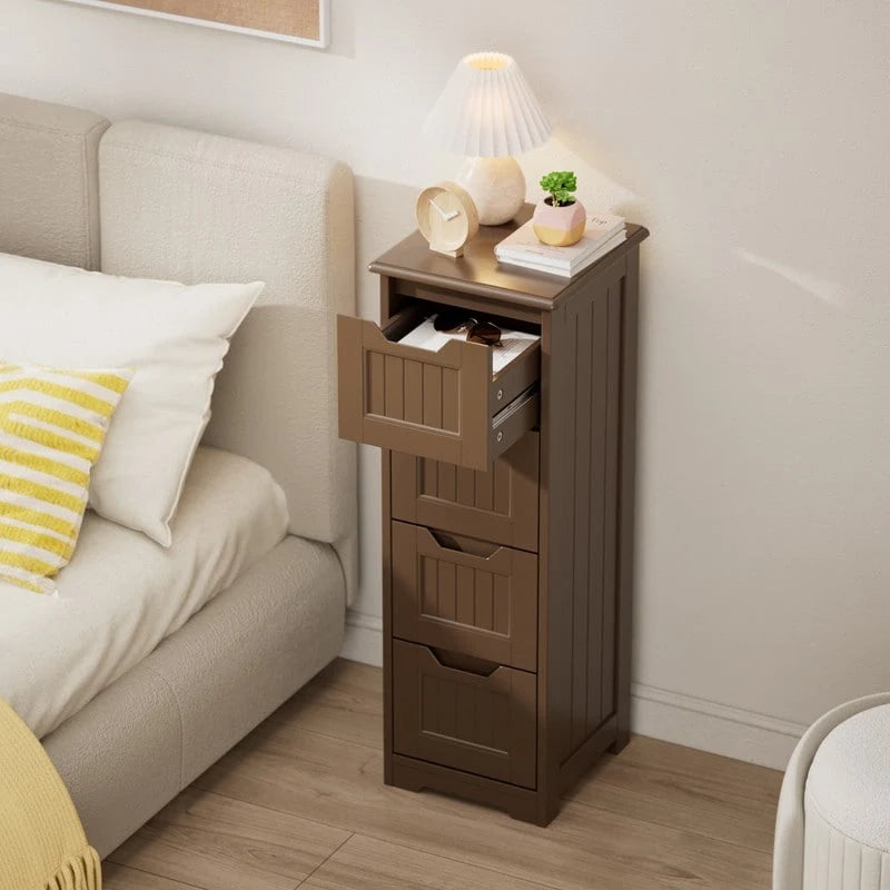 33 Kitchen Pantry Storage Cabinet , Freestanding Wooden Bathroom Storage Cabinet with 4 Drawers for Kitchen and Dining Room