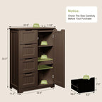 33 Kitchen Pantry Storage Cabinet , Freestanding Wooden Bathroom Storage Cabinet with 4 Drawers for Kitchen and Dining Room