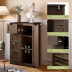 33 Kitchen Pantry Storage Cabinet , Freestanding Wooden Bathroom Storage Cabinet with 4 Drawers for Kitchen and Dining Room
