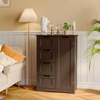 33 Kitchen Pantry Storage Cabinet , Freestanding Wooden Bathroom Storage Cabinet with 4 Drawers for Kitchen and Dining Room