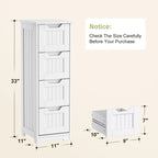 33 Kitchen Pantry Storage Cabinet , Freestanding Wooden Bathroom Storage Cabinet with 4 Drawers for Kitchen and Dining Room