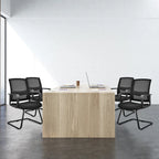 Gymax Set of 8 Conference Chairs Mesh Reception Office Guest Chairs w/