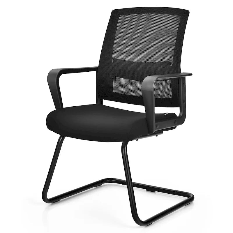 Gymax Set of 8 Conference Chairs Mesh Reception Office Guest Chairs w/