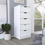 Modern 5 Drawer Chest Vertical Dresser for Bedroom Storage 18 Inch