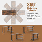 Gymax 360 Free Rotating Sofa Side Table Mobile L-shaped Laptop Table - See Details