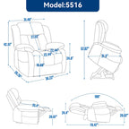 Faux Leather Dual Motor Power Lift Recliner Chair for Elderly,  Single Massage Sofa w/8-Point Vibration & Lumbar Heating