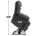 Faux Leather Dual Motor Power Lift Recliner Chair for Elderly,  Single Massage Sofa w/8-Point Vibration & Lumbar Heating