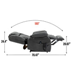 Faux Leather Dual Motor Power Lift Recliner Chair for Elderly,  Single Massage Sofa w/8-Point Vibration & Lumbar Heating
