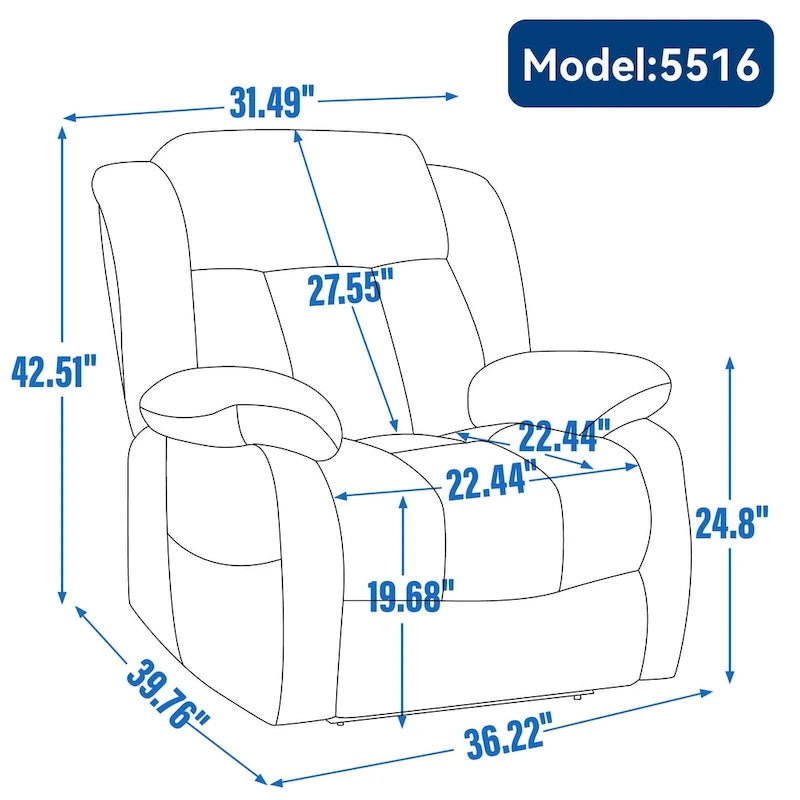 Faux Leather Dual Motor Power Lift Recliner Chair for Elderly,  Single Massage Sofa w/8-Point Vibration & Lumbar Heating