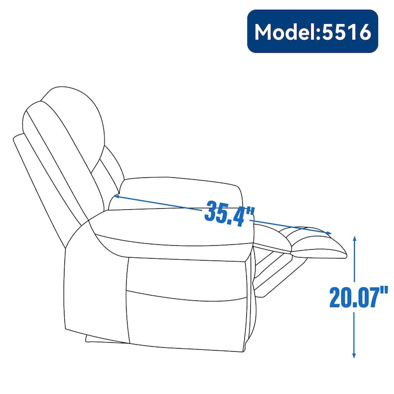 Faux Leather Dual Motor Power Lift Recliner Chair for Elderly,  Single Massage Sofa w/8-Point Vibration & Lumbar Heating