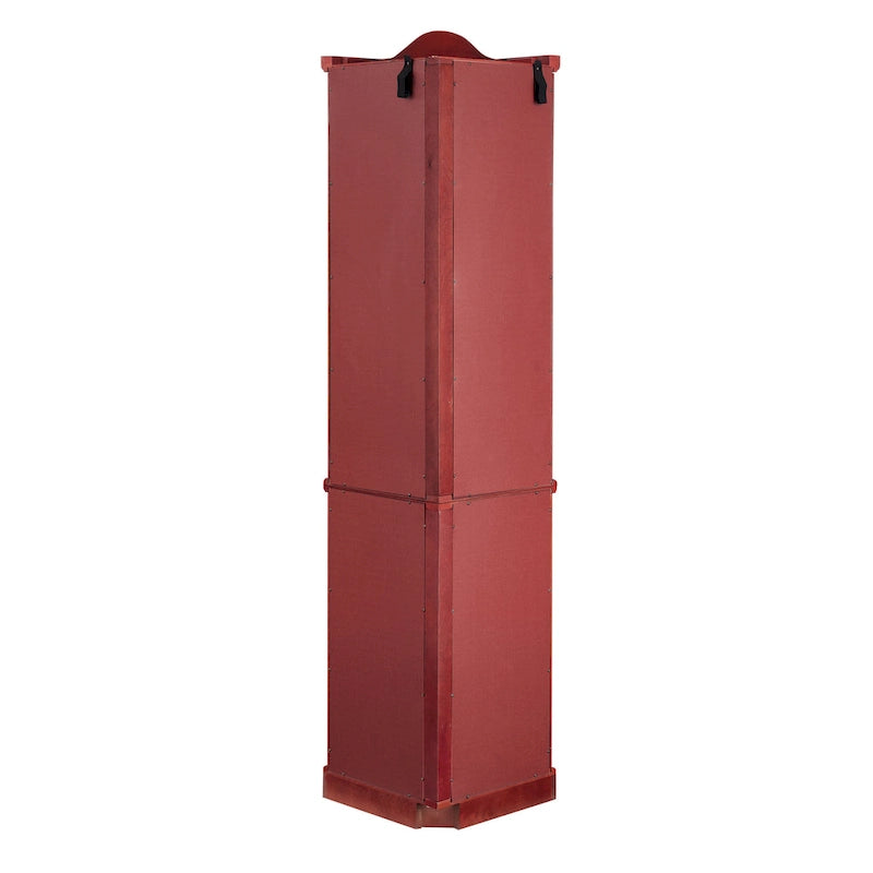 Lighted Corner Curio Cabinet with Tempered Glass Doors & Shelves - Elegant Cherry Display Case with Bulb