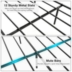 Gymax Full/Queen Size Metal Platform Bed Frame w/ Headboard Mattress
