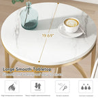 Modern Round Side End Table for Living Room, Tall Narrow Nightstand for Bedroom
