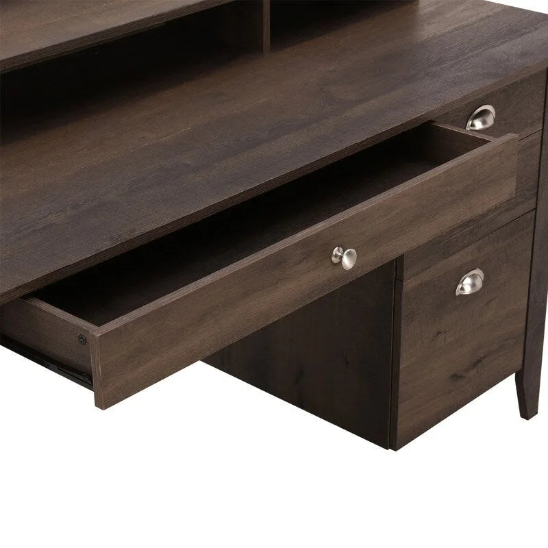 Lokatse Home 53 Wide Home Office Writing Desk With Hutch