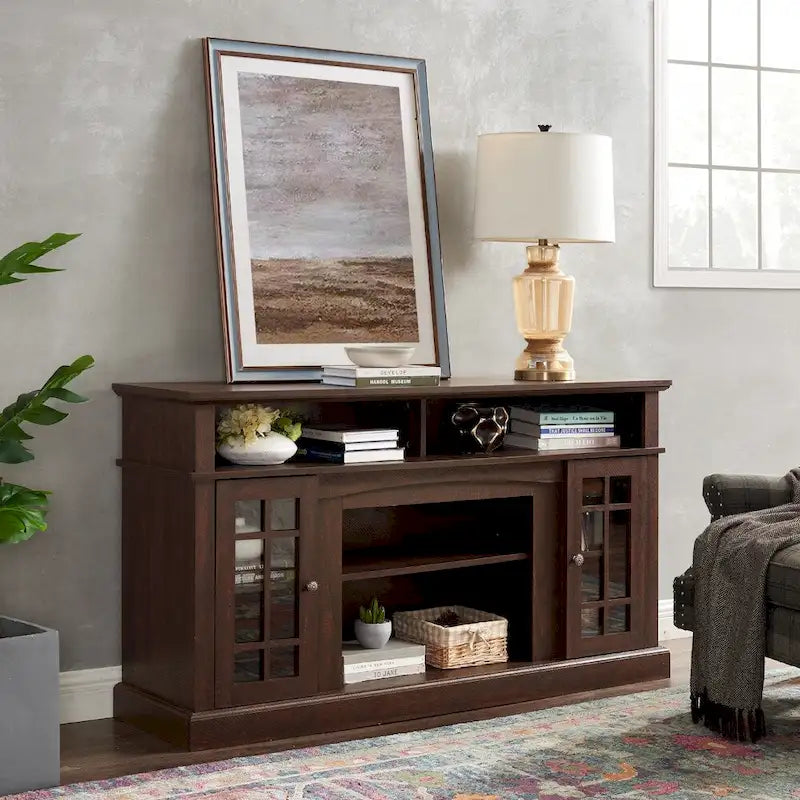 58 Classic TV Stand with Open & Closed Storage for TVs Up to 65