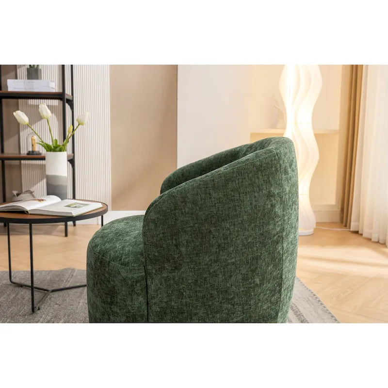 25.6 Swivel Barrel Chair with Black Coating