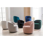 25.6 Swivel Barrel Chair with Black Coating
