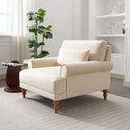 Beige 37.8 Velvet Accent Chair