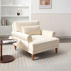 Beige 37.8 Velvet Accent Chair