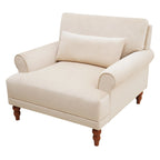 Beige 37.8 Velvet Accent Chair