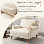 Beige 37.8 Velvet Accent Chair