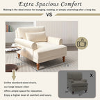 Beige 37.8 Velvet Accent Chair